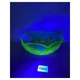 ANCHOR HAWKING VASELINE /URANIUM GLASS SERVING