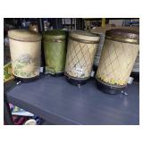 SET OF FOUR ANTIQUE HOOSIER COFFEE, FLOWER, SUGAR