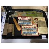 VINTAGE NEEDLE HOLDERS, BOBBY BUNNY HAIR PINS,