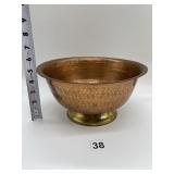 COPPER/BRASS FOOTED BOWL