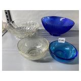 COBALT BOWLS AND CLEAR BOWLS