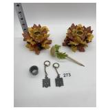 PAIR OF MODERN HARVEST CANDLESTICKS