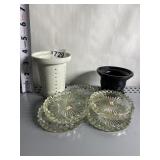 TEA STRAINER, GLASS COASTERS