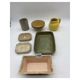 SMALL CROCK, PLANTER, BATTER BOWL