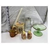 AMBER STAR DESIGN CREAMER, TWO ELEPHANTS SALT AND