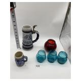 AVON ELK MUG, 7 SPRINGS MINI SKIER STEIN, 3 SWIRL