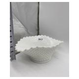 WHITE MILK GLASS CENTER PIECE BOWL WESTMORELAND