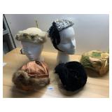 5 VINTAGE LADIES HATS