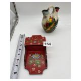 HAND PAINTED WALL SHELF, DOUBLE SIDED VESSEL