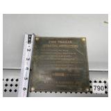 FIRE TRAILER PLAQUE