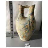 VINTAGE NEMADJI POTTERY WEDDING VASE 10 " HIGH