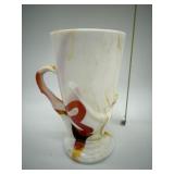 AGATE GLASS ART NOUVEAU MUG W/ WOMAN HUGGING CUP