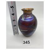 ART GLASS SIGNED VASE ART NOUVEAU STYLE SEE