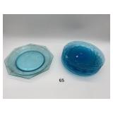 AQUA BLUE COLOR PLATES 6 MATCHING