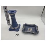 JAPAN JASPER CANDLE STICK AND DISH