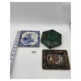 DELFT TILE, SOUVENIR TEXAS TRAY, DESK ORGANIZER