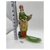 DAISEY AND BUTTON CANOE DISH AND GREEN DRESS