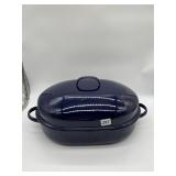 ENAMELED DARK BLUE ROASTER VERY GOOD CONDITION