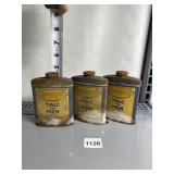 THREE TINS OF HEALTH O TALC FOR MEN