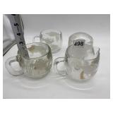 WORLD GLOBE TWO CUPS AND CREAMER SUGAR