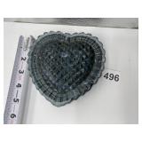 SMITH GLASS HEART COVERED BOX
