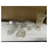 WESTMORELAND 1000 EYES CANDLE HOLDERS AND CENTER