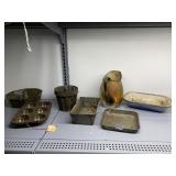 VINTAGE BAKING WARE, PORCELAIN PANS