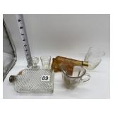 UNIVERSAL BOTTLE, ETCHED GLASS, CANNON DECANTER,