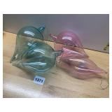 GLASS BULB CHRISTMAS ORNAMENTS X 4