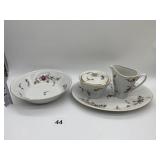 CHATEAU ROSE POLAND CREAMER/SUGAR AND PLATE