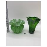 BEADED MELON FENTON ROSE BOWL HAS CHIP AS POINTED