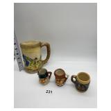 3 JAPAN TOBY MUGS, RIDING HIGH 1947 SM. CHIP ON