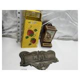 MATCH HOLDER AND METAL  MAIL SLOT