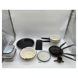 PORCELAIN COVERED SERVING DISHES, ETC.