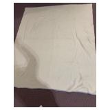 VINTAGE WHITE WOOL BLANKET 68" X 80"