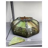 SLUMP GLASS LAMP SHADE NEED REPAIR SOME FRAME