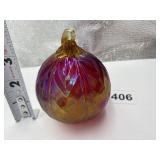 BLOWN GLASS ORNAMENT IRIDESCENT GLASS