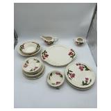 CANNONSBURG POTTERY AMERICAN BEAUTY 2 PLATERS, 4
