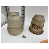 2 VINTAGE LAMP SHADES ONE HAND PAINTED
