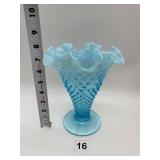 FENTON HOBNAIL RUFFLE EDGE 8" VASE