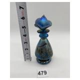 IRIDESCENT GLASS PERFUME BOTTLE WITH LONG STOPPER