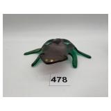 GLASS FROG HAND PAINTED DECORATION & SIGNED