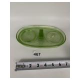 UNUSUAL OVAL GREEN URANIUM GLASS DOUBLE COASTER