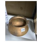 COPPER BOWL WITH IRON HANDLE