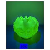 FENTON PINK AND BURMSE URANIUM GLASS VASE