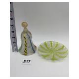 MURANO GLASS BELL AND DISH