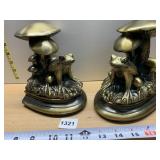 FROG METAL BOOKENDS MARKED SOC COMPANY