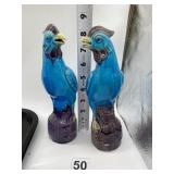 CHINESE TURQUOISE ANTIQUE EXPORT COCKATOO FIGURES
