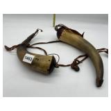 2 POWDER HORNS