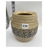 RED WING POTTERY SPONGEWARE BARREL COOKIE JAR NO